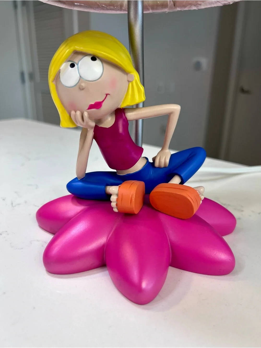 Disney Lizzie McGuire Pink Flower Rare Vintage Desk Lamp NEW